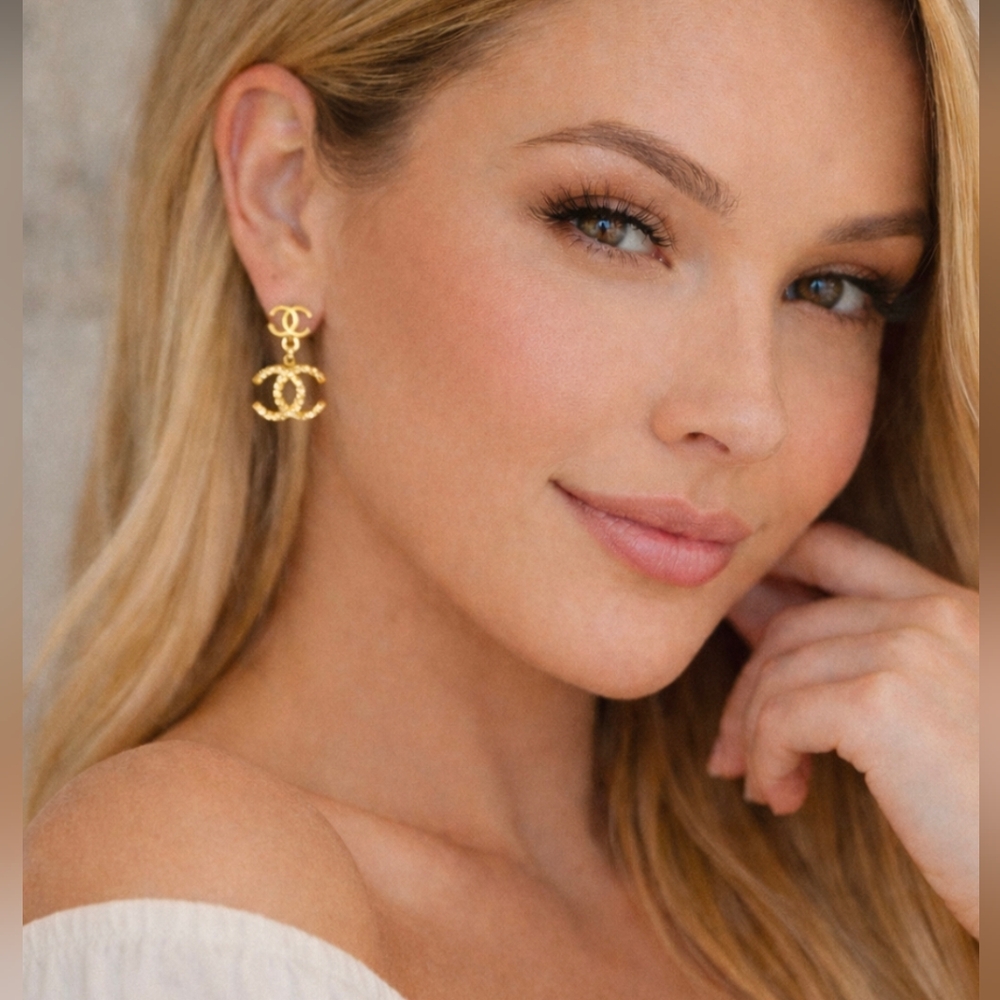 Gorgeous Gold Crystal Drop Earrings Fashion Jewelry